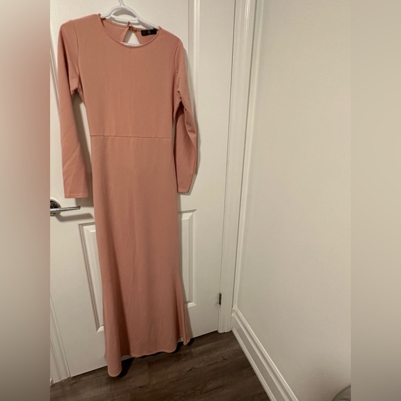 Missguided Pink Long Sleeve Open Back Maxi Dress - Picture 5 of 7